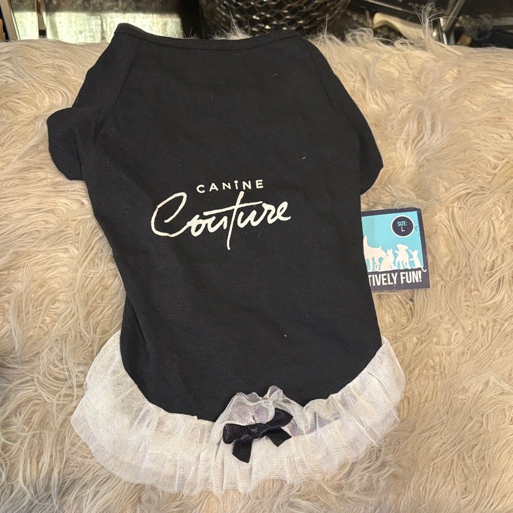 Disney Elegant Black Pet Dress with White Tulle